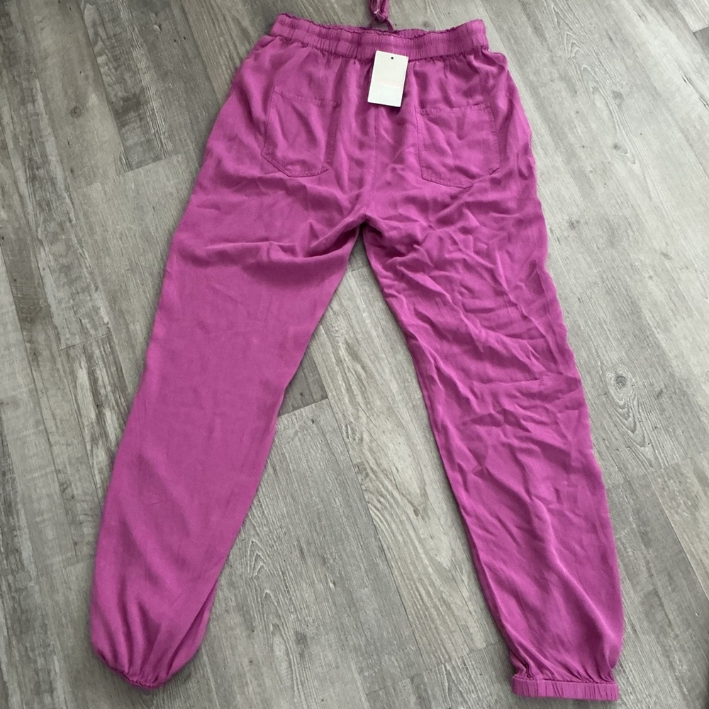 DRAWSTRING WAIST RAYON JOGGERS - Picture 3 of 8